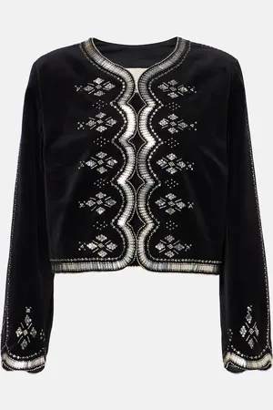 Isabel Marant Hady embellished cotton velvet jacket