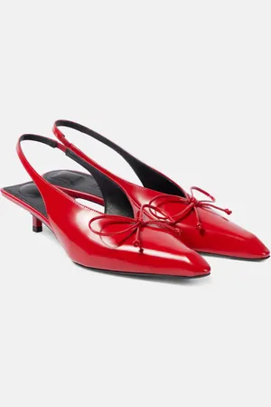 Jacquemus Low Cubisto leather slingback pumps