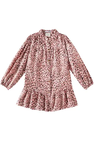 Scotch&Soda Leopard-print cotton flannel shirt dress