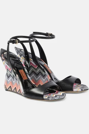Missoni Zig Zag leather wedge sandals