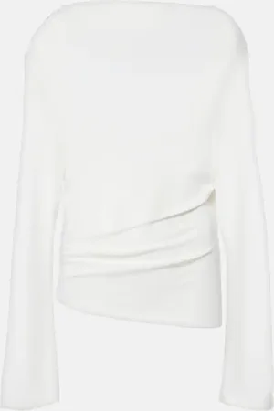 Jacquemus CroisiÃ¨re draped open-back crÃªpe jersey top