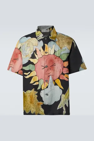 OUR LEGACY Box printed linen and cotton shirt