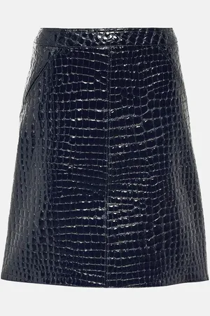 Tom Ford Croc-effect leather midi skirt