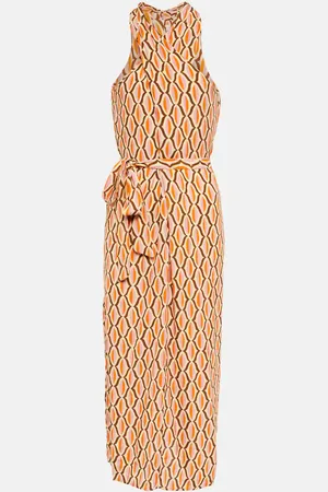 Velvet Caterina printed crÃªpe midi dress