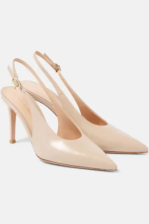 Gianvito Rossi Robbie 85 patent leather slingback pumps