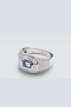 Shay 18kt white gold ring with sapphire and diamonds