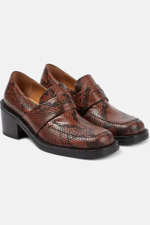 DRIES VAN NOTEN Snake-effect leather pumps
