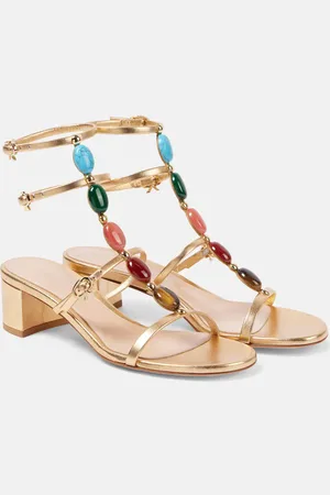 Gianvito Rossi Shanti 45 metallic leather sandals