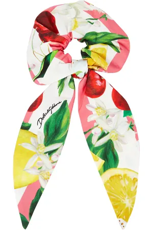 Dolce & Gabbana Printed cotton popeline scrunchie