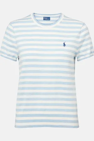 Ralph Lauren Striped ribbed-knit cotton-blend T-shirt
