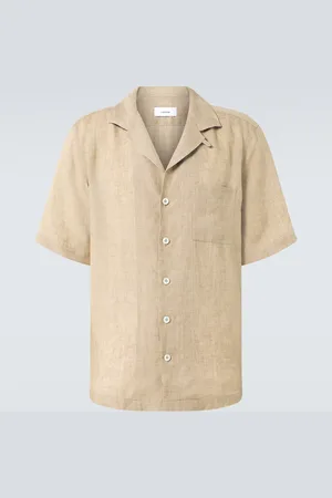 LARDINI Linen bowling shirt