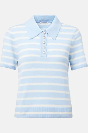 VERONICA BEARD Shana striped cashmere polo sweater