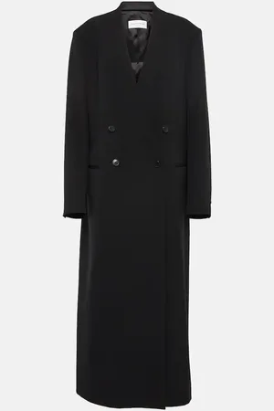 DRIES VAN NOTEN Double-breasted toile overcoat
