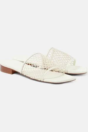 Souliers Martinez Chica leather-trimmed mesh slides