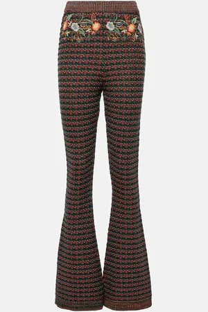 Etro Embroidered high-rise flared pants