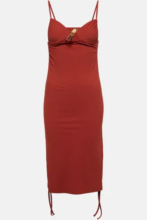 CHRISTOPHER ESBER Nebular ruched cutout midi dress