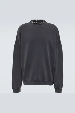 Balenciaga Embellished cotton fleece sweatshirt
