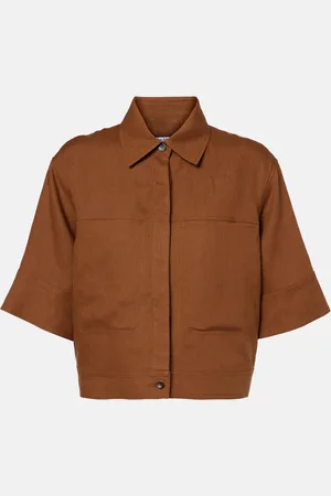 Max Mara Cropped linen shirt