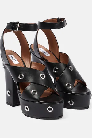 Alaïa AlaÃ¯a Eyelet-embellished leather sandals