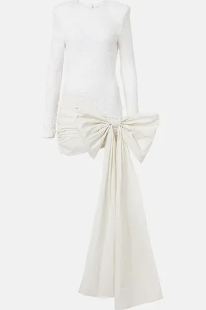 ROTATE Bridal bow-detail sequined minidress