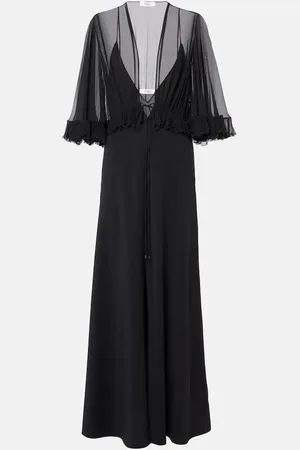 Chloé ChloÃ© Ruffled silk-blend crÃªpe maxi dress