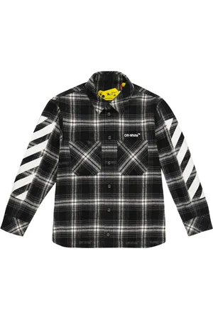 OFF-WHITE Checked cotton-blend flannel shirt