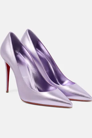 Christian Louboutin Kate 100 metallic leather pumps