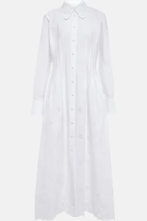 Chloé ChloÃ© Embroidered midi shirt dress