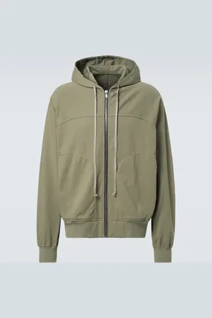 Rick Owens Zip-up cotton jersey hoodie