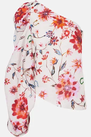 Dorothee Schumacher Floral Ease one-shoulder linen top
