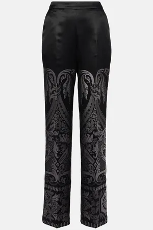 Etro Printed silk-blend wide-leg pants