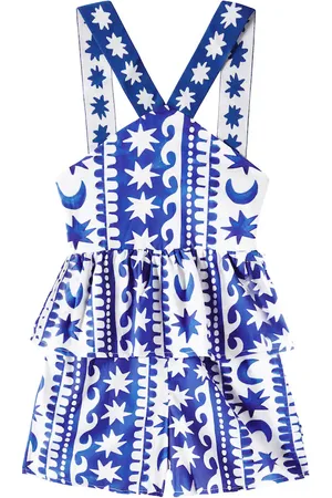 FÁBULA FÃ¡bula Printed peplum cotton romper