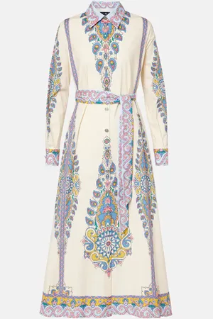 Etro Printed cotton-blend shirt dress