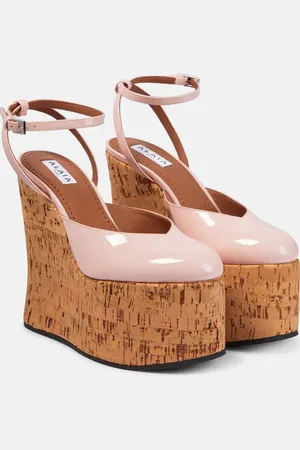 Alaïa AlaÃ¯a Riviera patent leather wedges