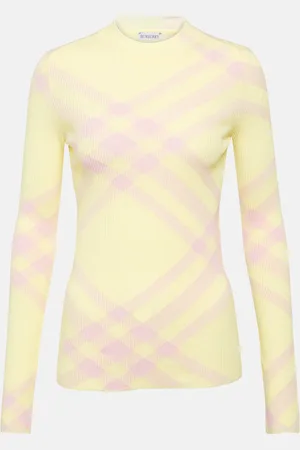Burberry Check wool-blend top