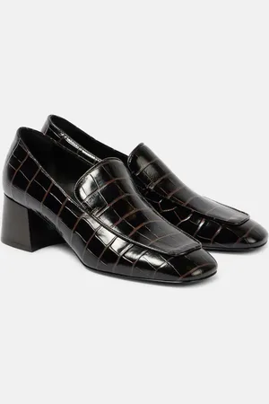 Totême Croc-effect leather loafer pumps