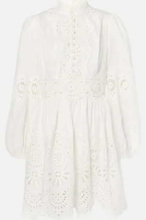 ZIMMERMANN Acacia Broderie embroidered linen minidress