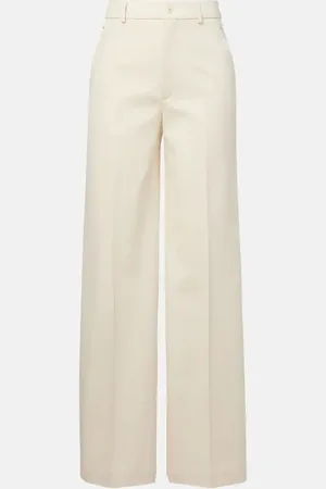 Moncler High-rise cotton wide-leg pants