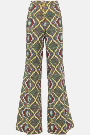 Etro Printed high-rise wide-leg jeans