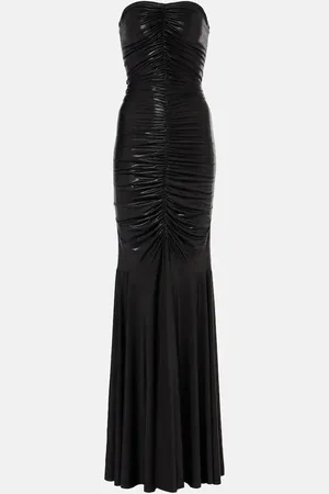 Norma Kamali Ruched lamÃ© gown