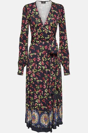 Etro Printed jersey wrap dress