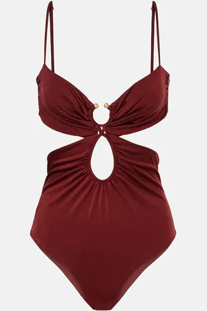 JOHANNA ORTIZ Gathered cutout swimsuit