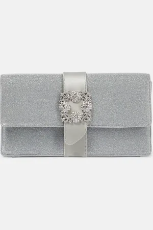 Manolo Blahnik Capri Glitter embellished clutch