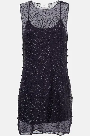 COPERNI Embellished sheer silk minidress