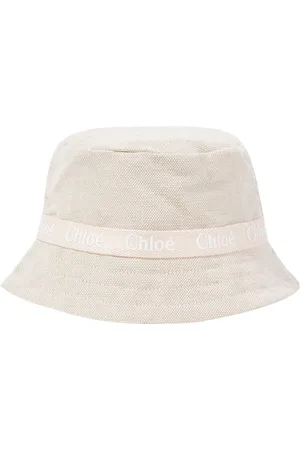 Chloé ChloÃ© Kids Logo jute and cotton-blend bucket hat