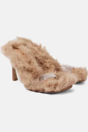 The Attico Mia PVC and shearling mules
