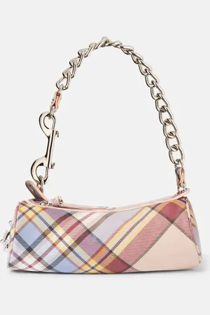Vivienne Westwood Cindy Cylinder tartan leather shoulder bag