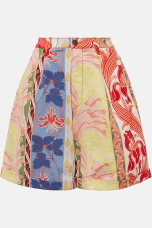 Etro Printed denim shorts
