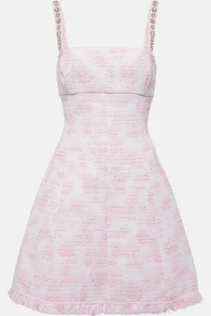 Oscar de la Renta Crystal-embellished tweed minidress