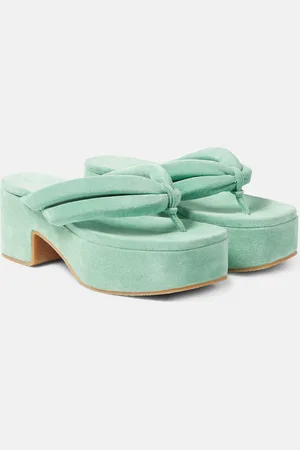 DRIES VAN NOTEN Suede platform thong sandals